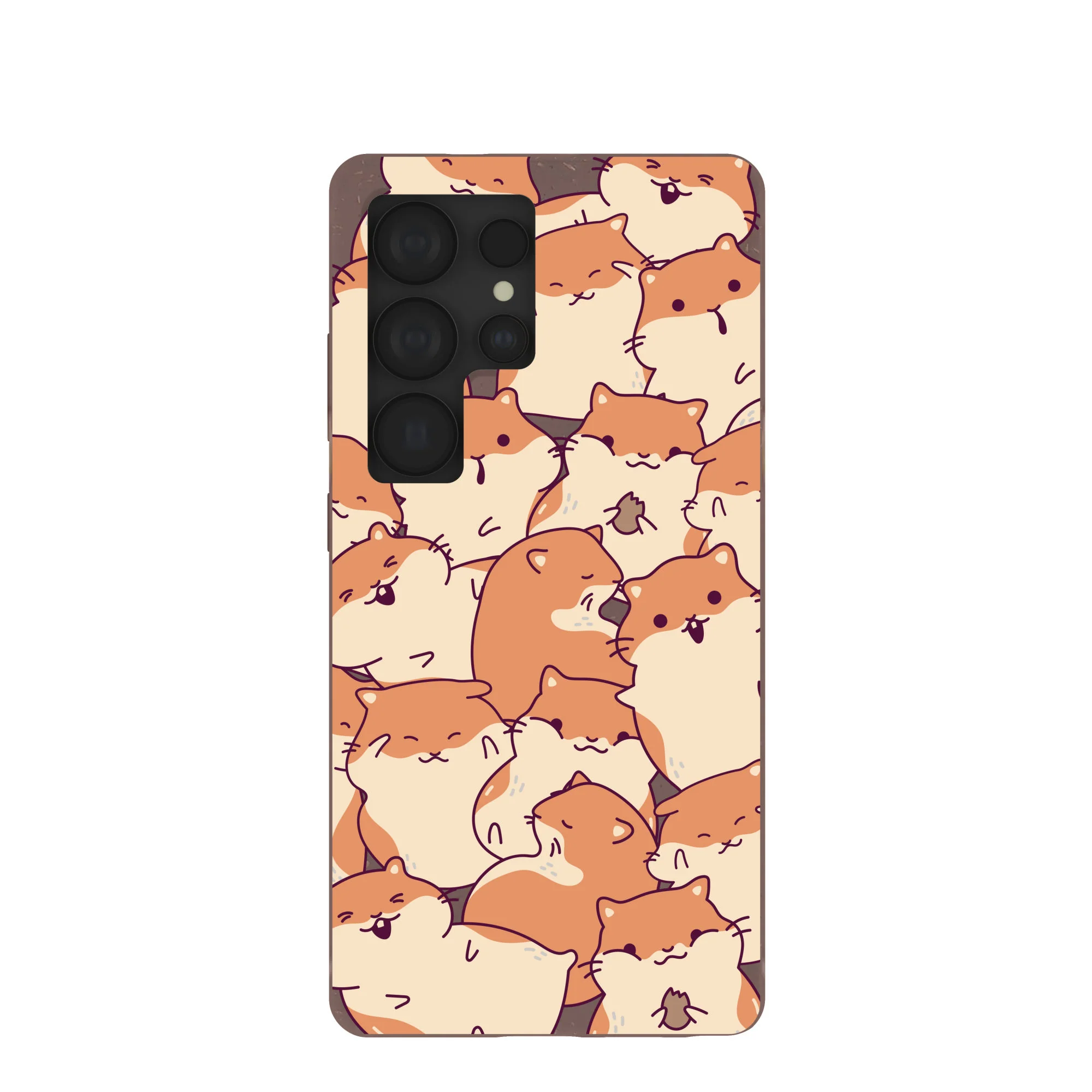 Chocolate Brown Happy Hamsters Samsung Galaxy S25 Ultra Case