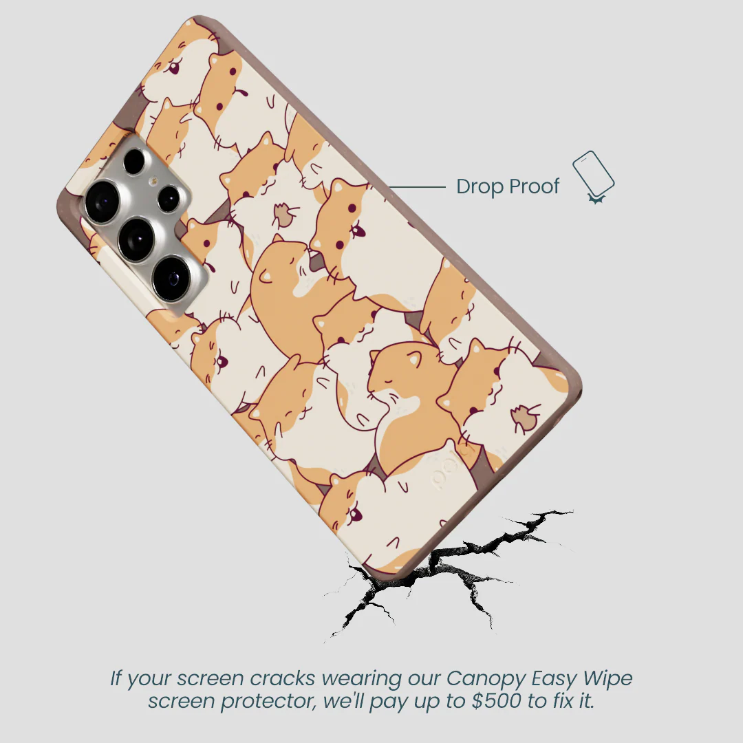 Chocolate Brown Happy Hamsters Samsung Galaxy S25 Ultra Case - Image 5