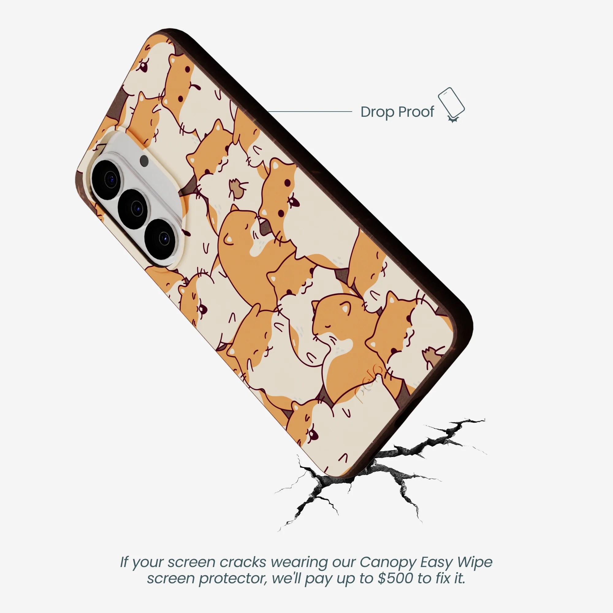 Chocolate Brown Happy Hamsters Samsung Galaxy S26 Case - Image 5