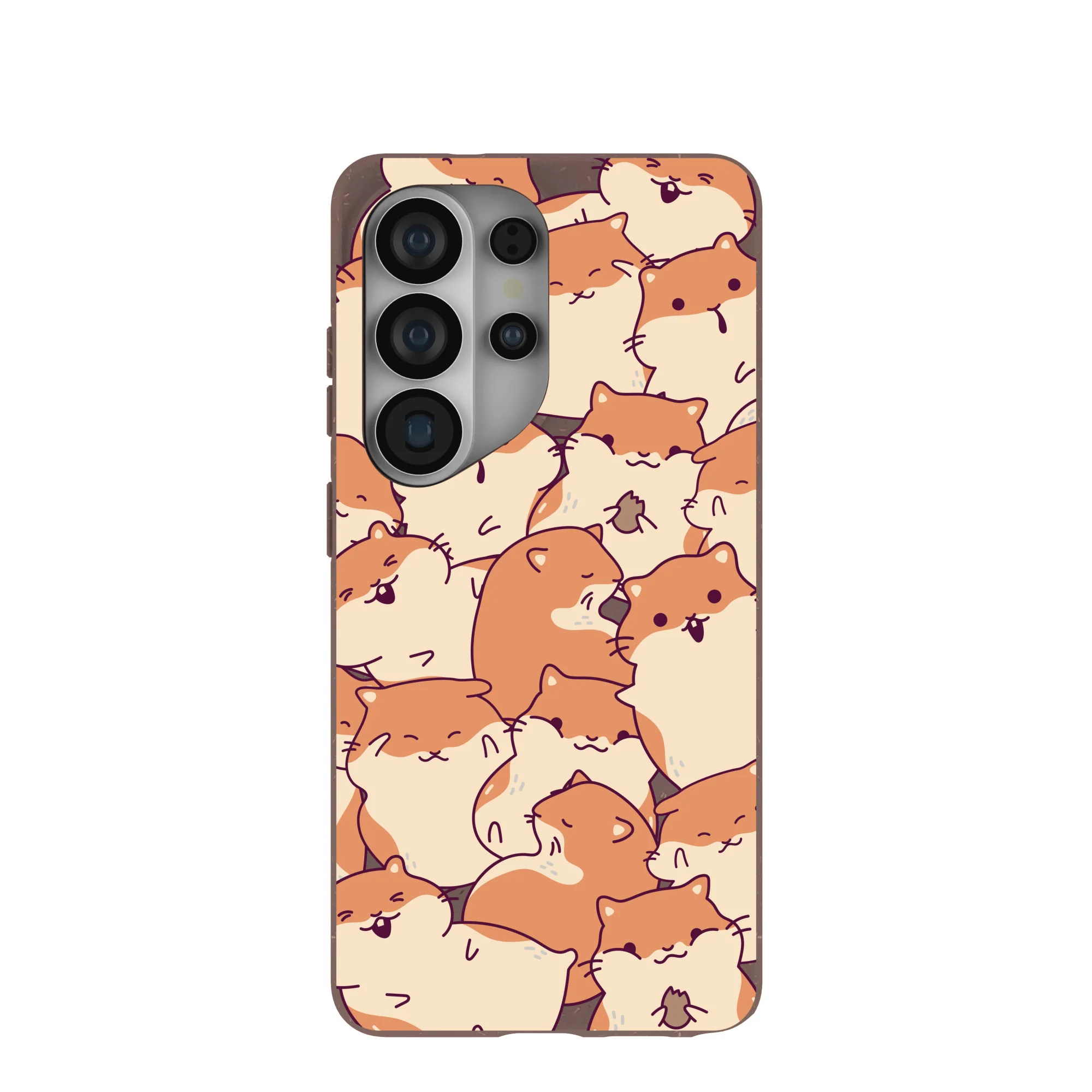 Chocolate Brown Happy Hamsters Samsung Galaxy S26 Ultra Case
