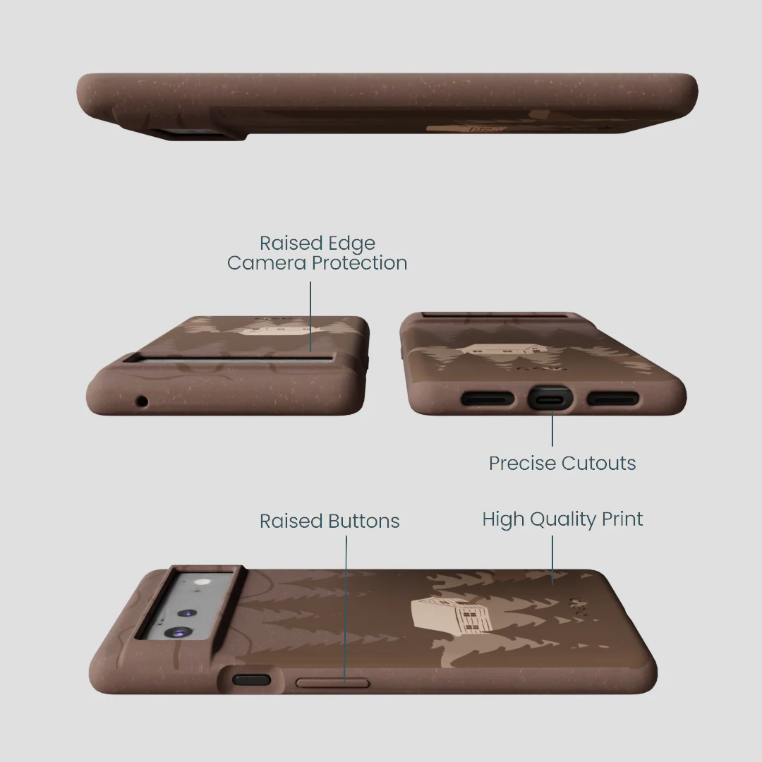 Chocolate Brown Hidden Cabin Google Pixel 6a Case - Image 3
