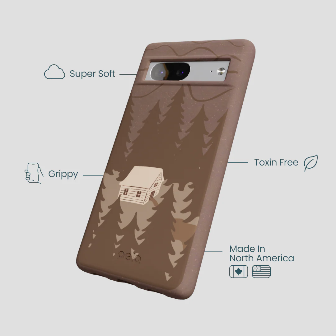 Chocolate Brown Hidden Cabin Google Pixel 7 Case - Image 4