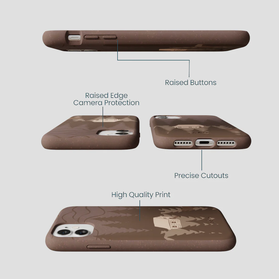 Chocolate Brown Hidden Cabin iPhone 11 Case - Image 3