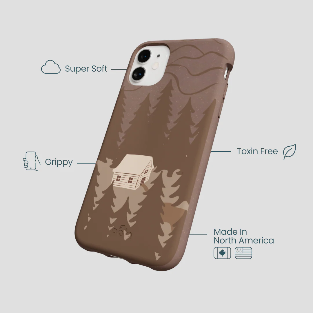 Chocolate Brown Hidden Cabin iPhone 11 Case - Image 4