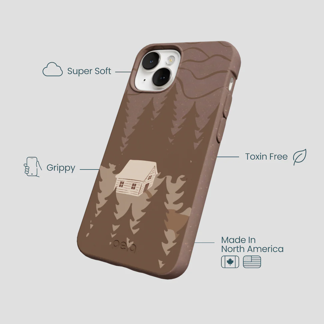 Chocolate Brown Hidden Cabin iPhone 13 Case - Image 4
