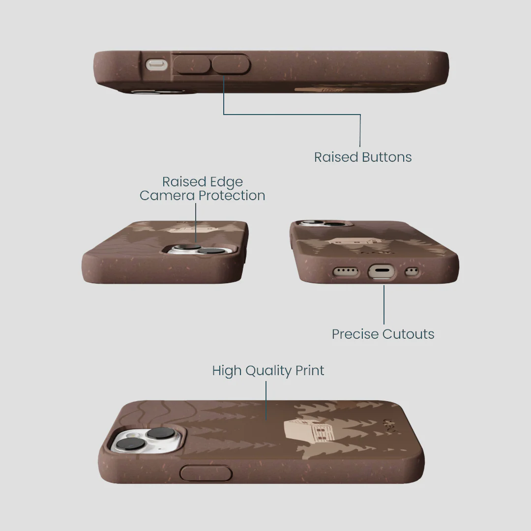Chocolate Brown Hidden Cabin iPhone 13 Mini Case - Image 3
