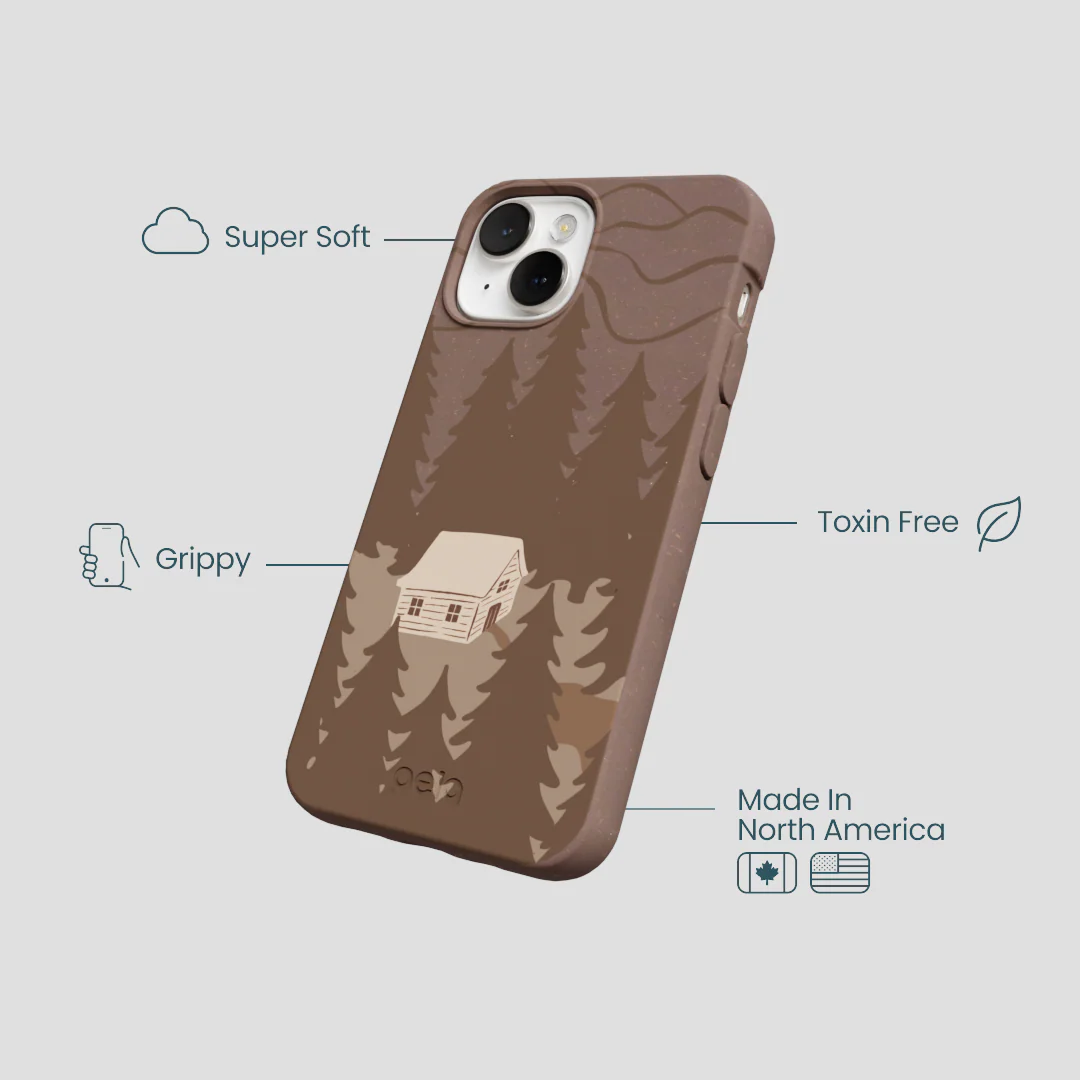 Chocolate Brown Hidden Cabin iPhone 13 Mini Case - Image 4