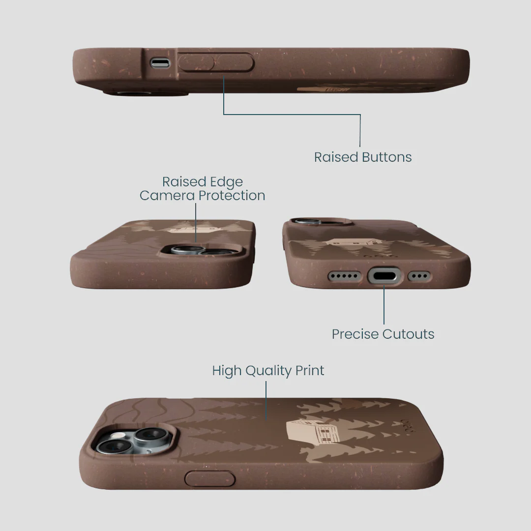 Chocolate Brown Hidden Cabin iPhone 15 Case - Image 3