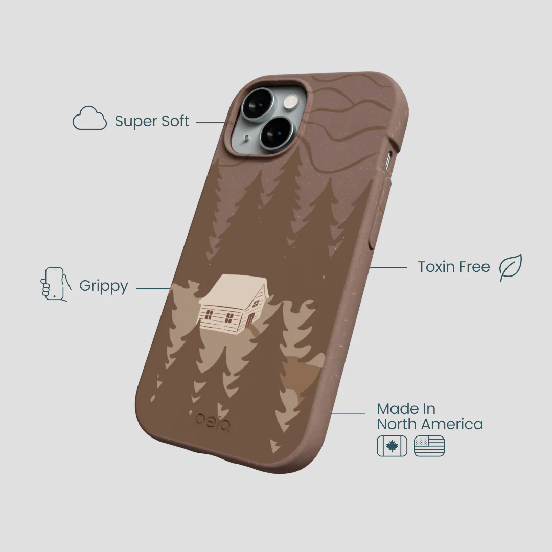 Chocolate Brown Hidden Cabin iPhone 15 Case - Image 4
