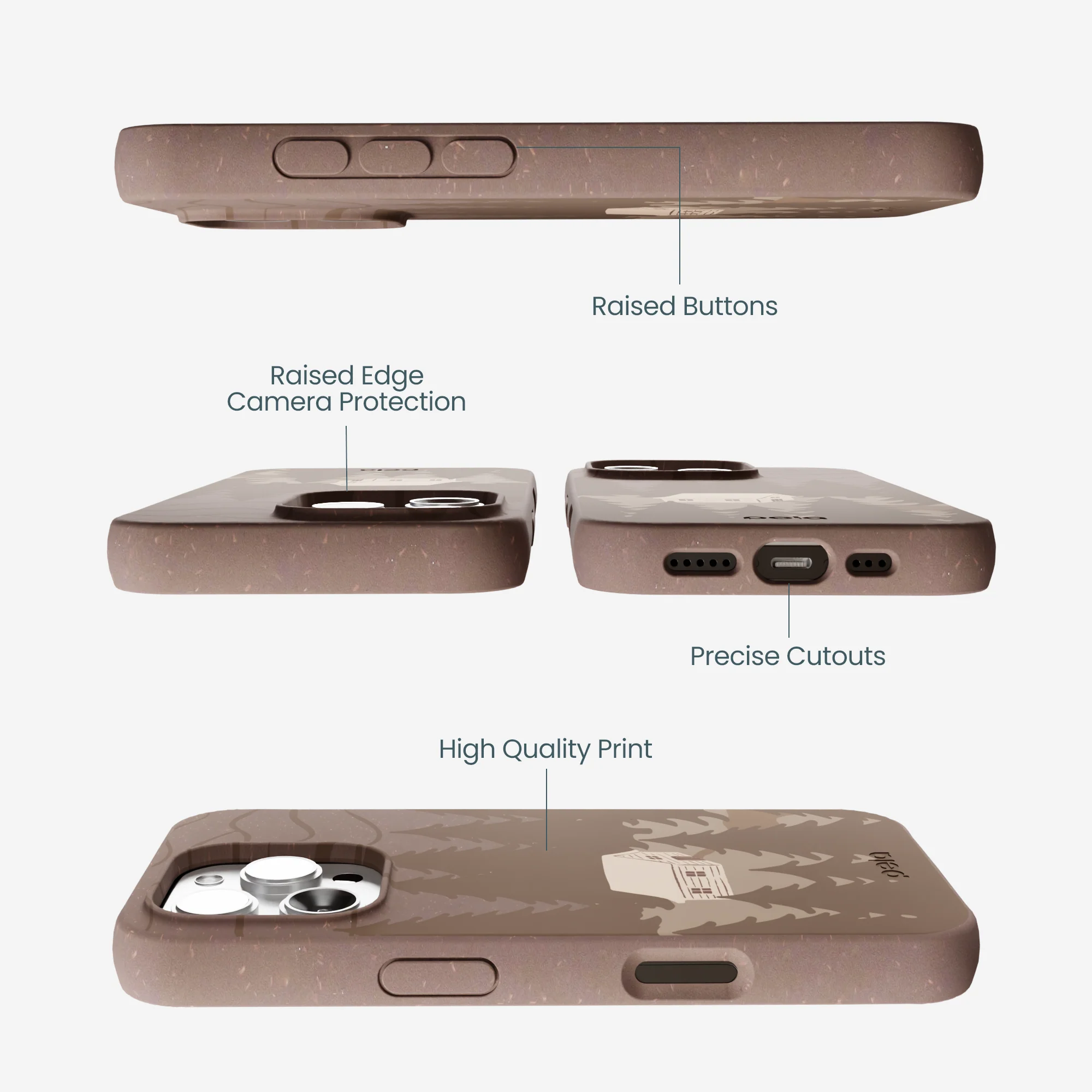 Chocolate Brown Hidden Cabin iPhone 16 Pro Max Case - Image 3