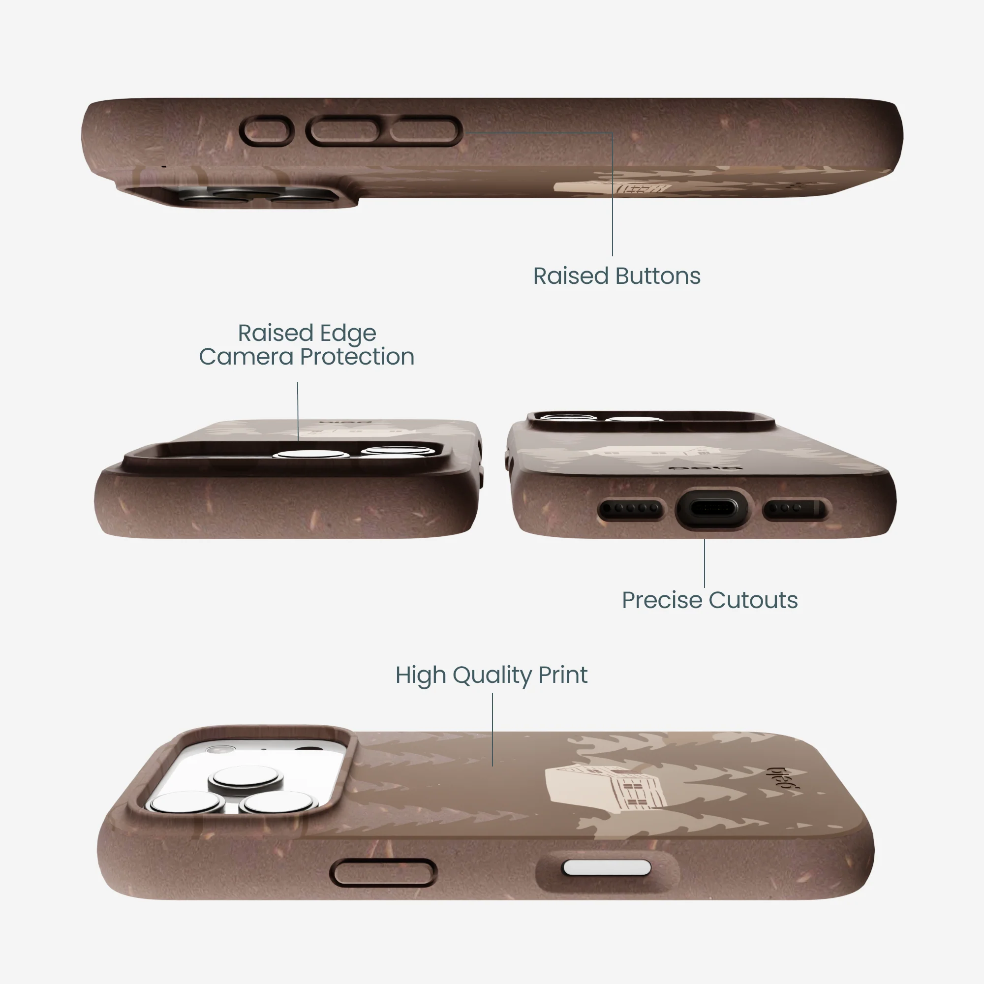 Chocolate Brown Hidden Cabin iPhone 17 Pro Case - Image 3