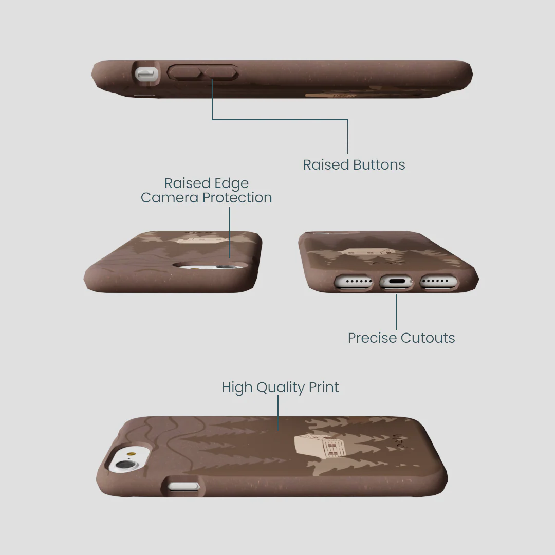 Chocolate Brown Hidden Cabin iPhone 6/6s/7/8/SE Case - Image 3