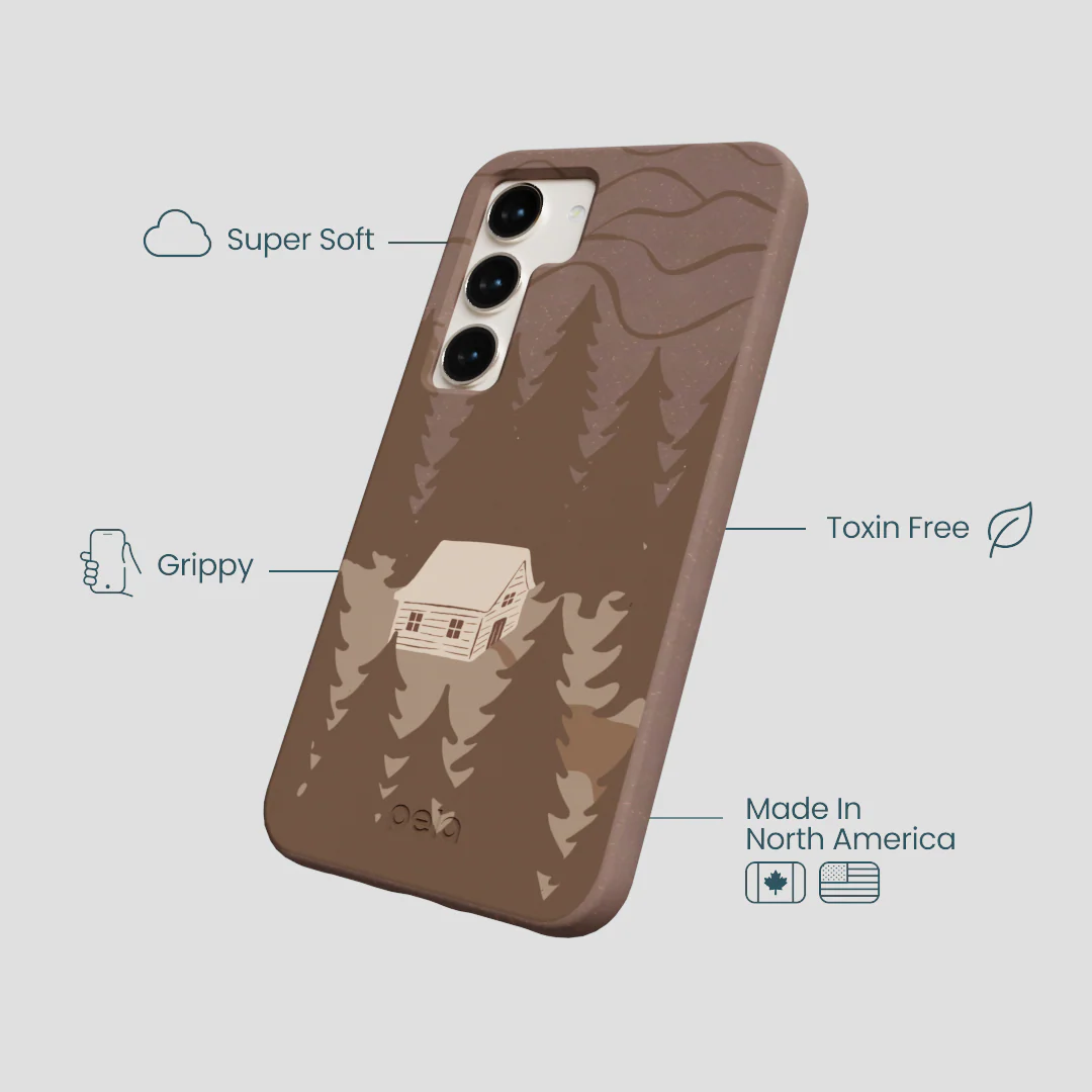 Chocolate Brown Hidden Cabin Samsung Galaxy S24 Case - Image 4
