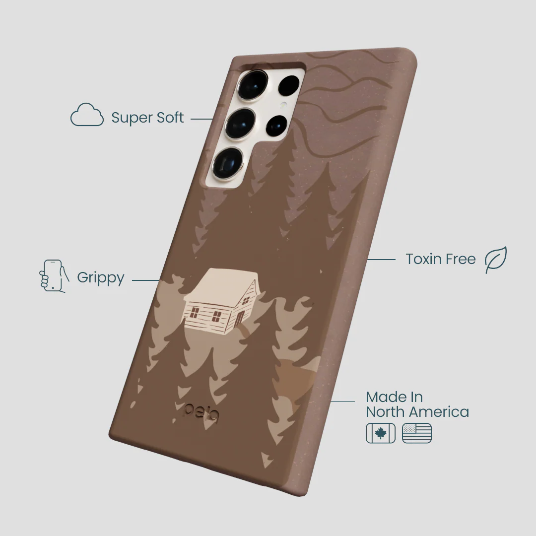 Chocolate Brown Hidden Cabin Samsung Galaxy S24 Ultra Case - Image 4