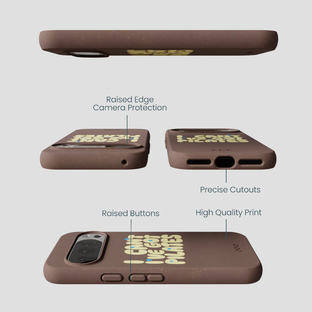 Chocolate Brown Ive got Pilates Google Pixel 10/10 Pro Case - Image 3