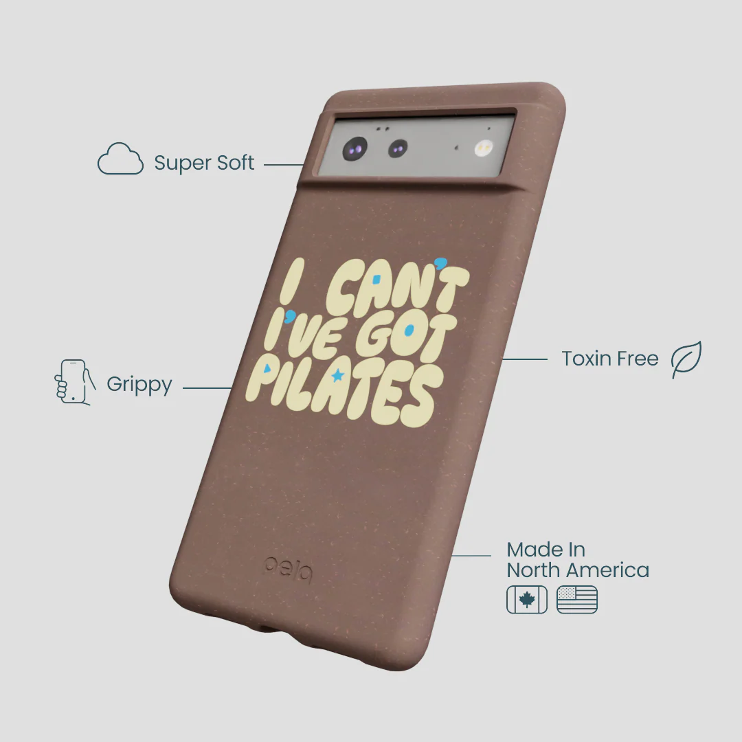 Chocolate Brown Ive got Pilates Google Pixel 6 Case - Image 4