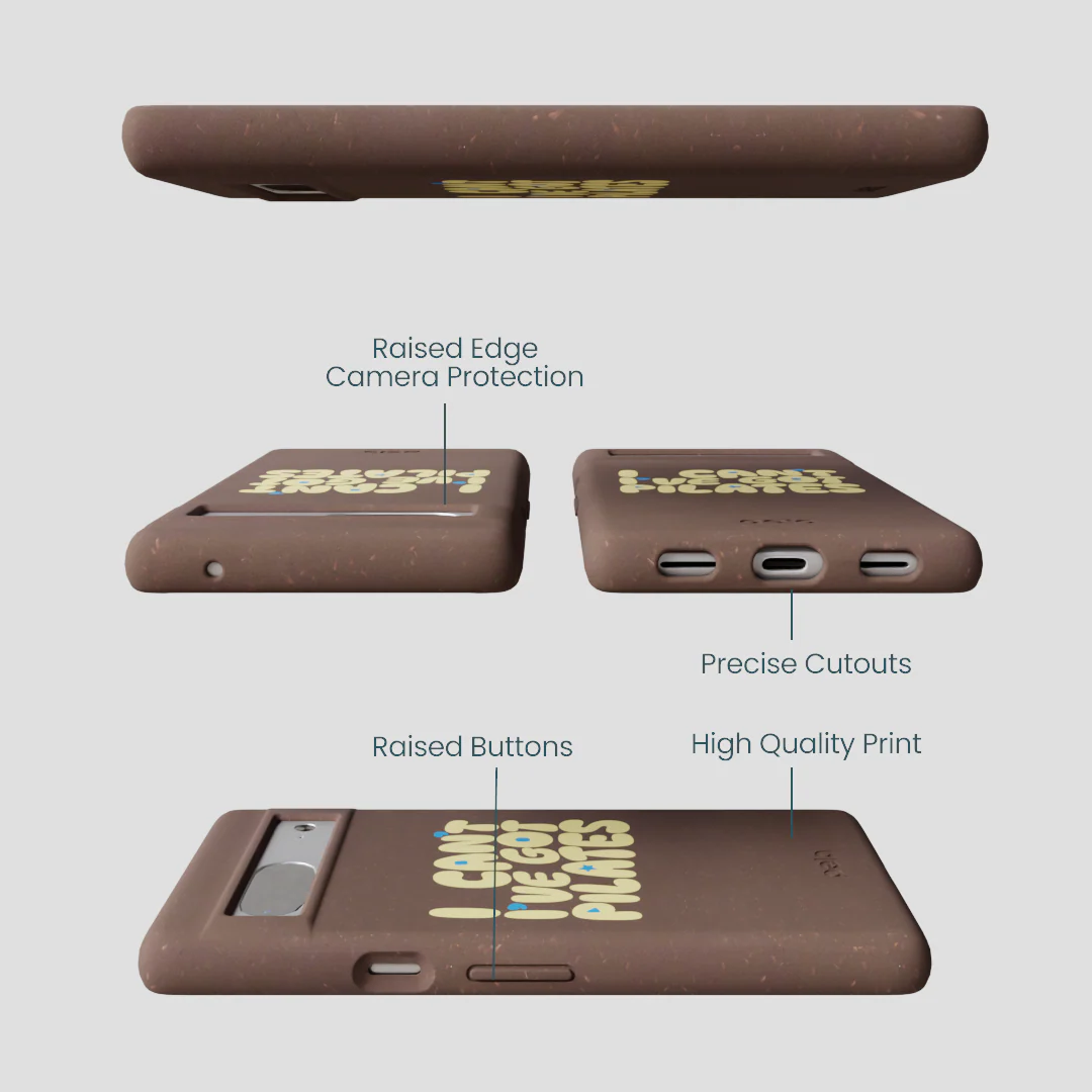 Chocolate Brown Ive got Pilates Google Pixel 7 Case - Image 3