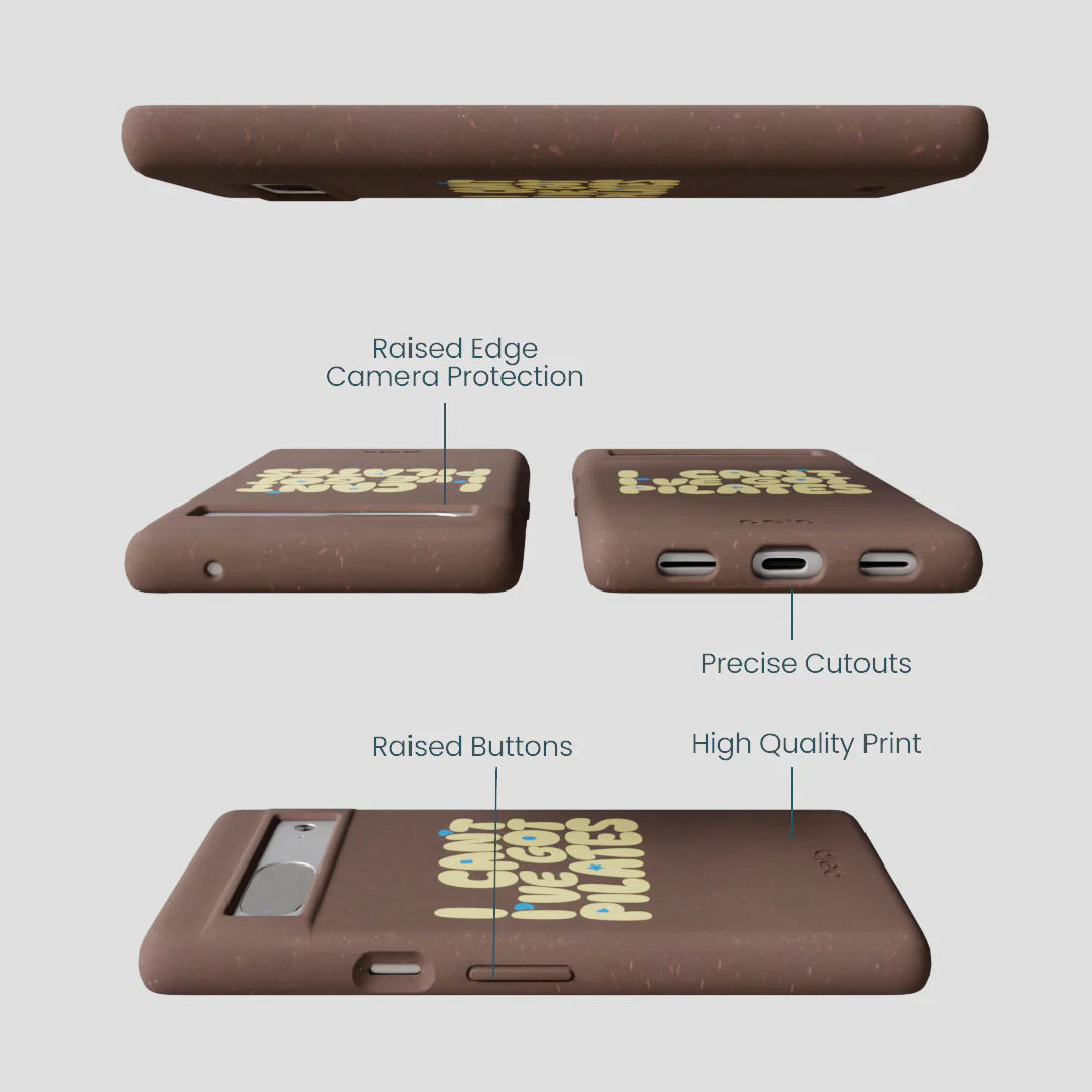 Chocolate Brown Ive got Pilates Google Pixel 7a Case - Image 3