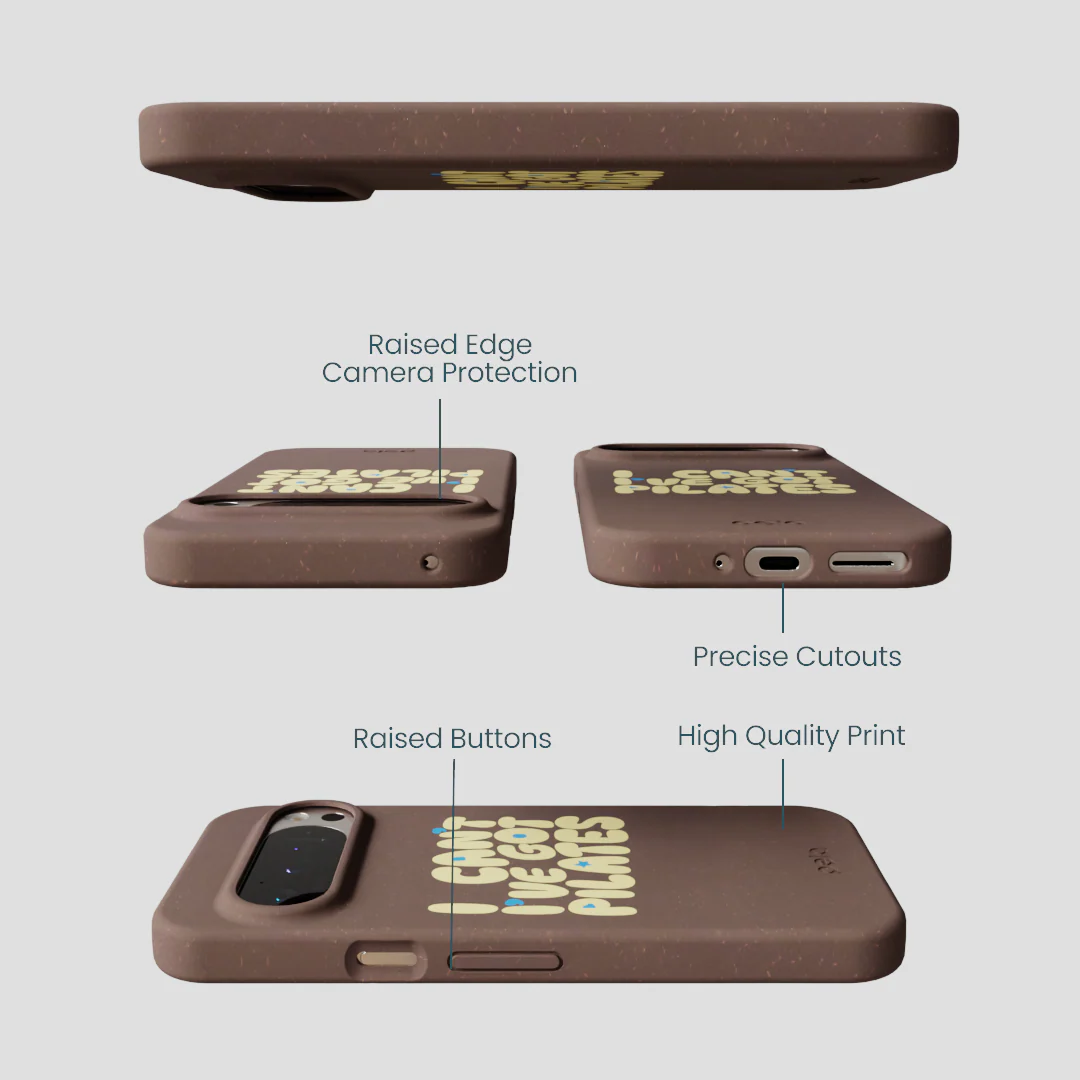 Chocolate Brown Ive got Pilates Google Pixel 9/9 Pro Case - Image 3