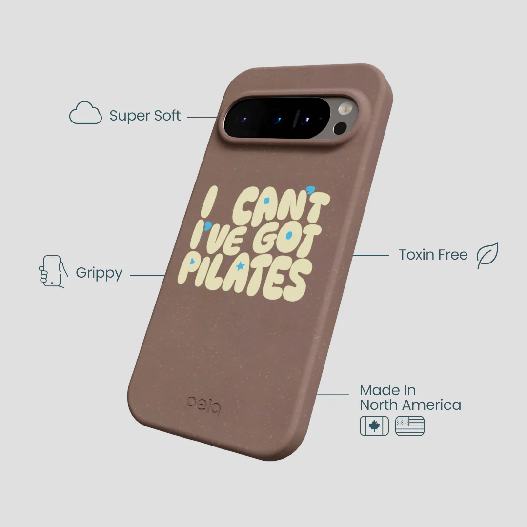 Chocolate Brown Ive got Pilates Google Pixel 9/9 Pro Case - Image 4