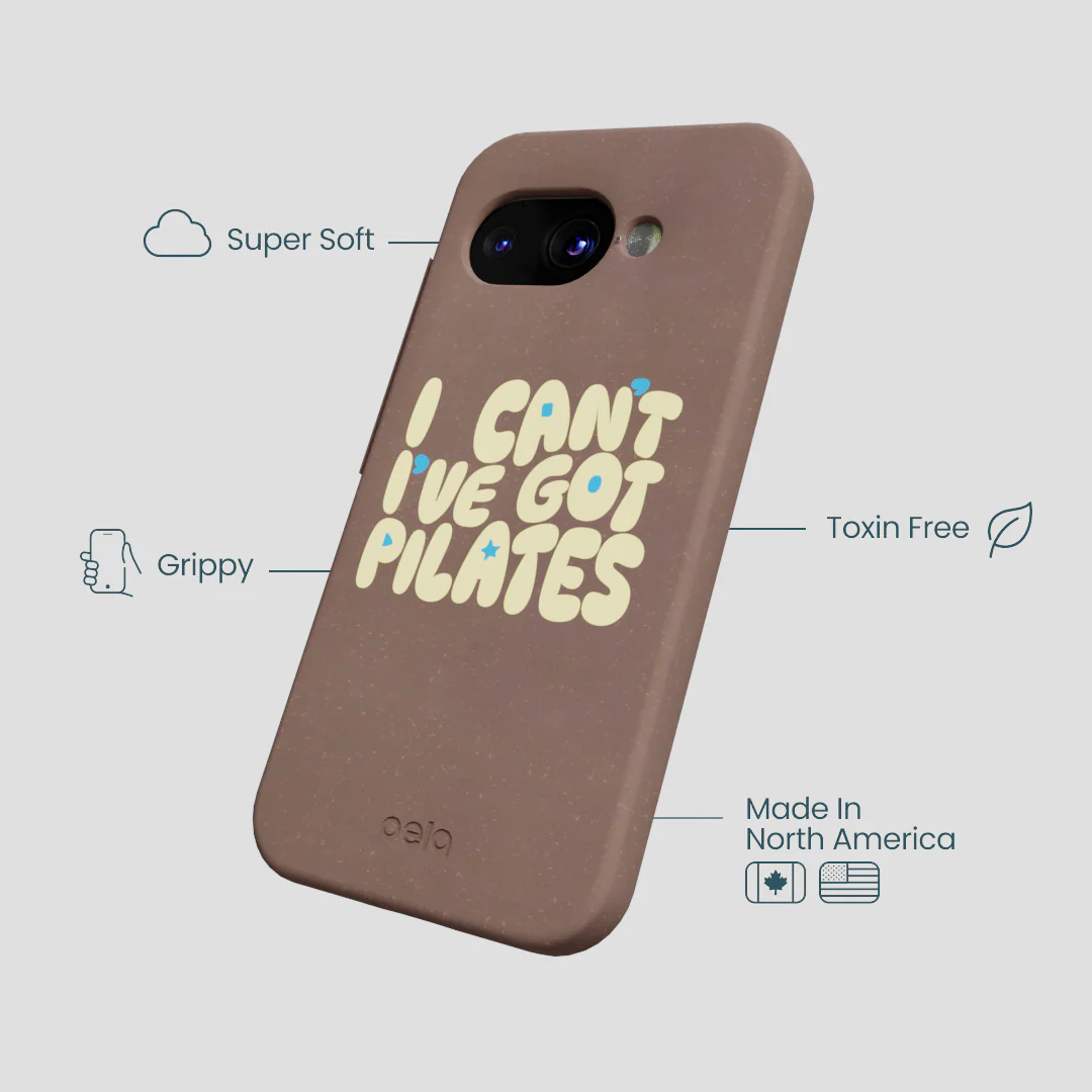 Chocolate Brown Ive got Pilates Google Pixel 9a Case - Image 4