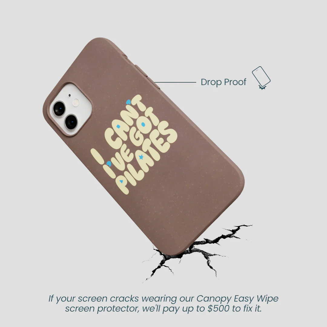 Chocolate Brown Ive got Pilates iPhone 12/ iPhone 12 Pro Case - Image 5