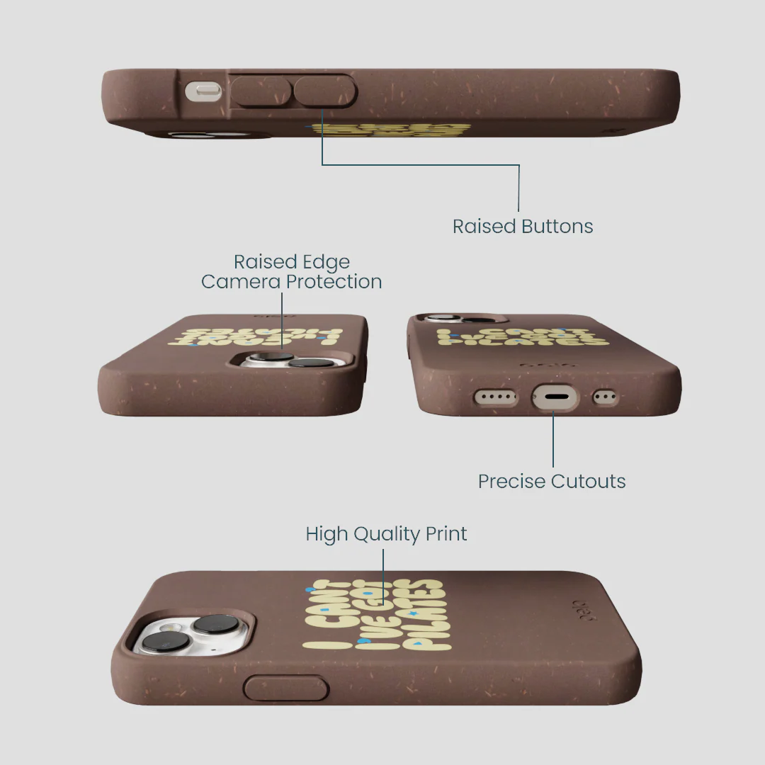 Chocolate Brown Ive got Pilates iPhone 13 Case - Image 3