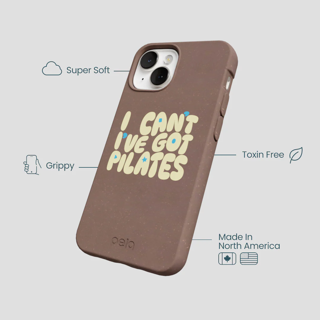 Chocolate Brown Ive got Pilates iPhone 13 Case - Image 4