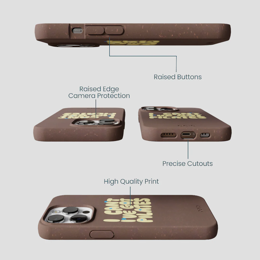 Chocolate Brown Ive got Pilates iPhone 13 Pro Case - Image 3
