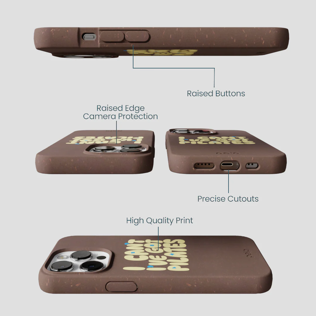 Chocolate Brown Ive got Pilates iPhone 13 Pro Max Case - Image 3