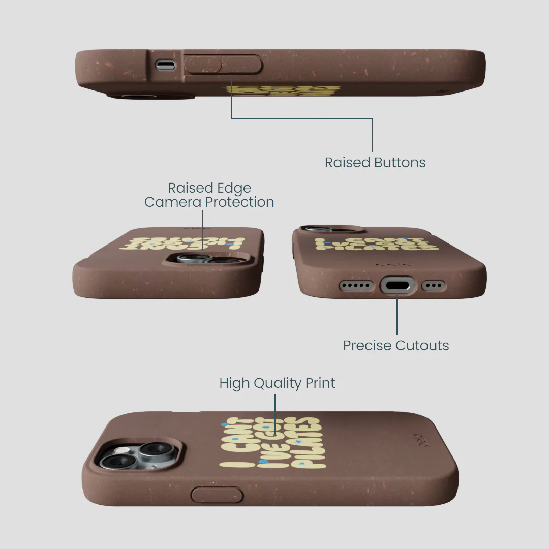 Chocolate Brown Ive got Pilates iPhone 14 Case - Image 3