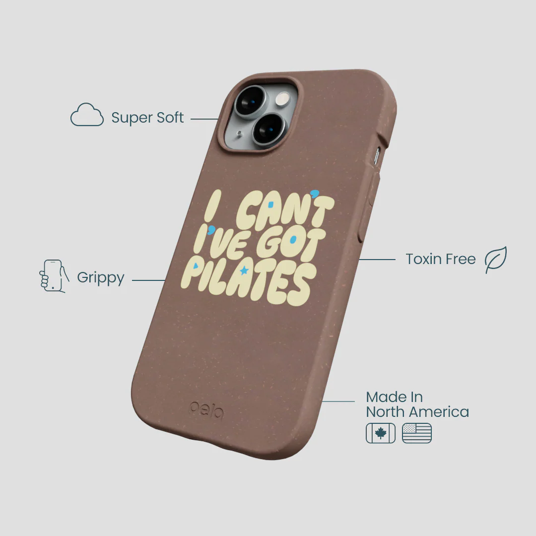 Chocolate Brown Ive got Pilates iPhone 14 Case - Image 4