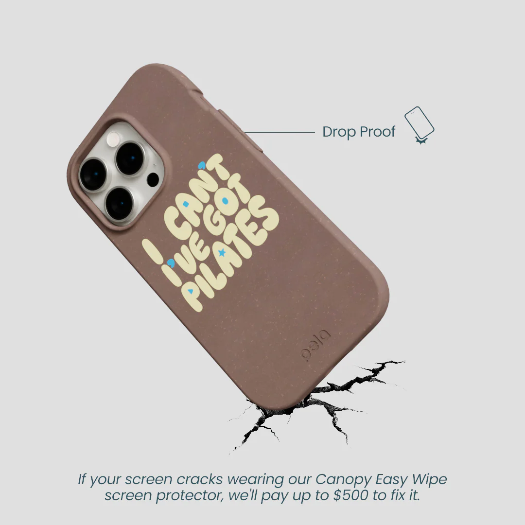 Chocolate Brown Ive got Pilates iPhone 14 Pro Case - Image 5