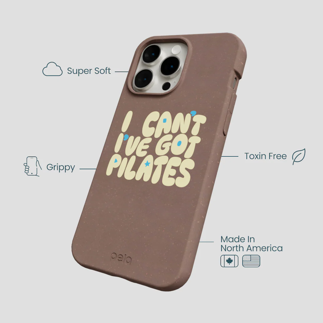 Chocolate Brown Ive got Pilates iPhone 15 Pro Max Case - Image 4