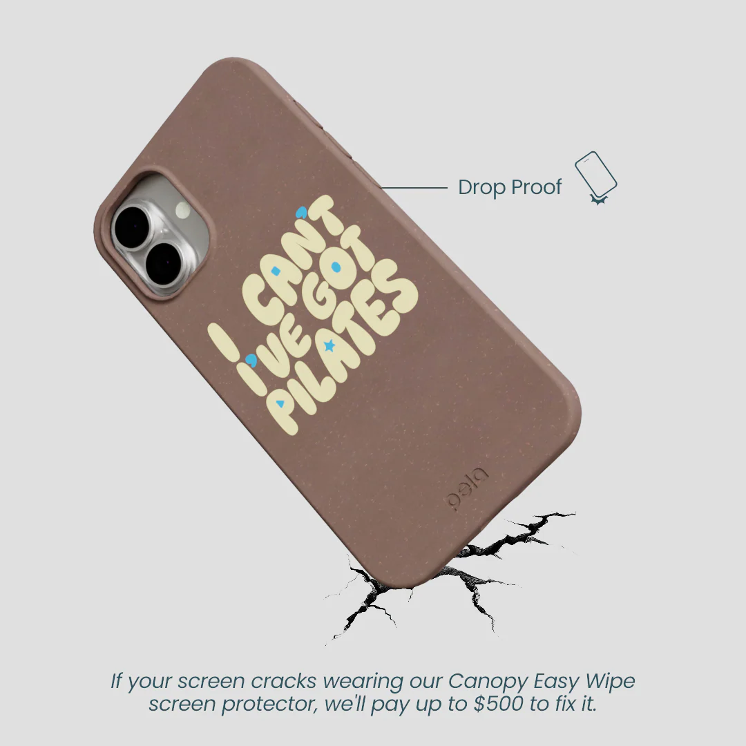 Chocolate Brown Ive got Pilates iPhone 16 Plus Case - Image 5