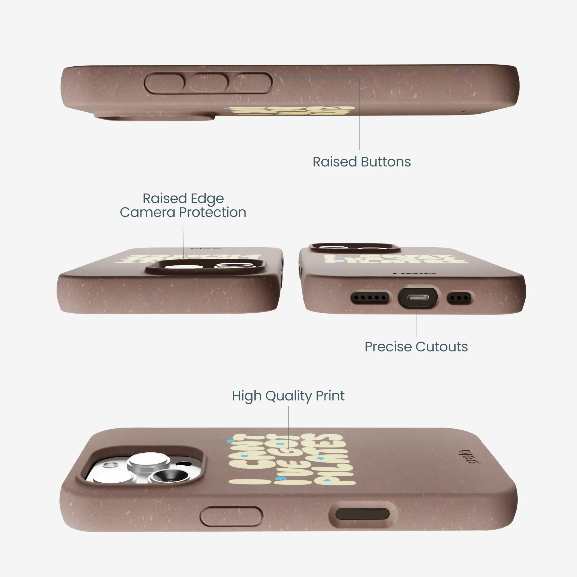 Chocolate Brown Ive got Pilates iPhone 16 Pro Max Case - Image 3