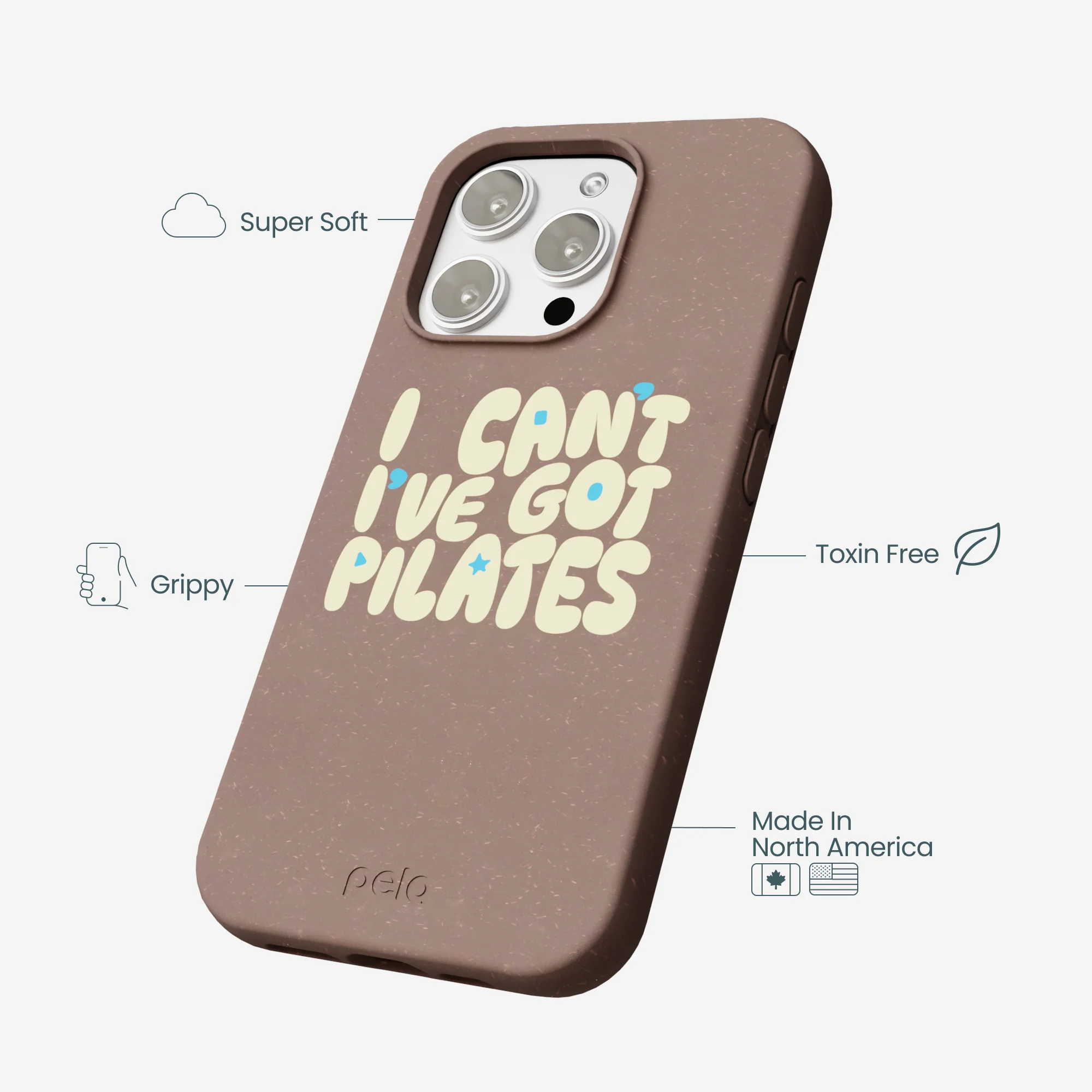 Chocolate Brown Ive got Pilates iPhone 16 Pro Max Case - Image 4