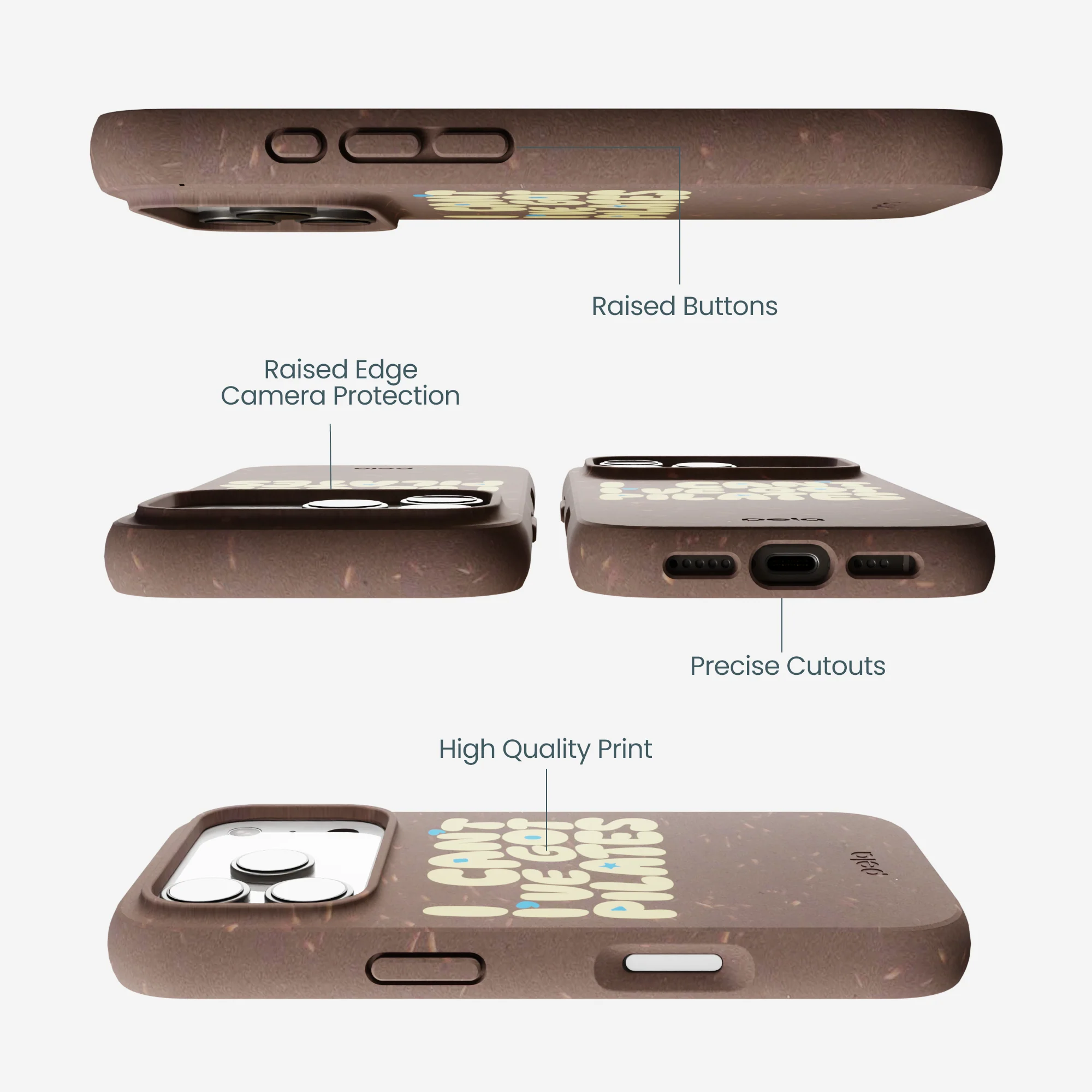 Chocolate Brown Ive got Pilates iPhone 17 Pro Case - Image 3