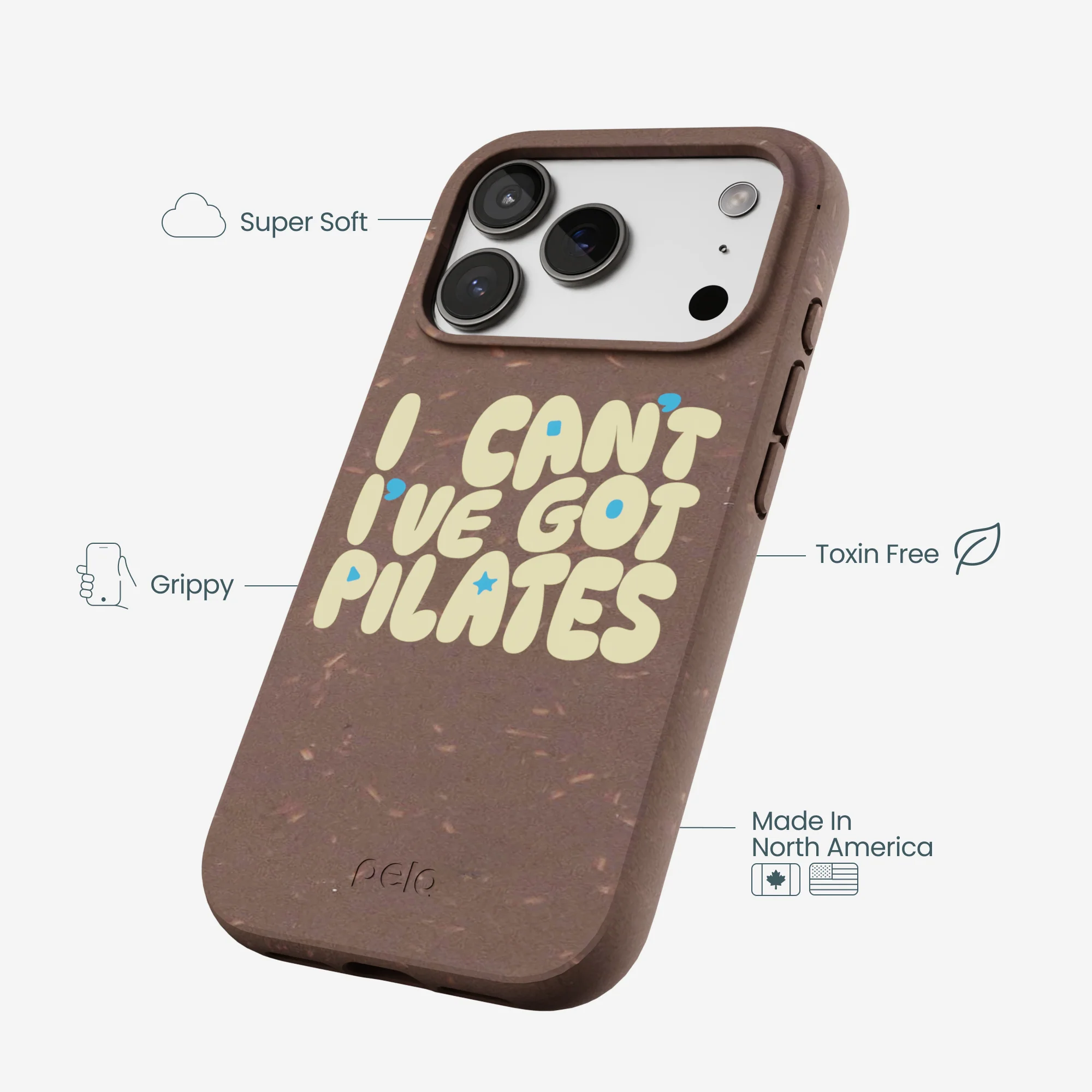 Chocolate Brown Ive got Pilates iPhone 17 Pro Case - Image 4