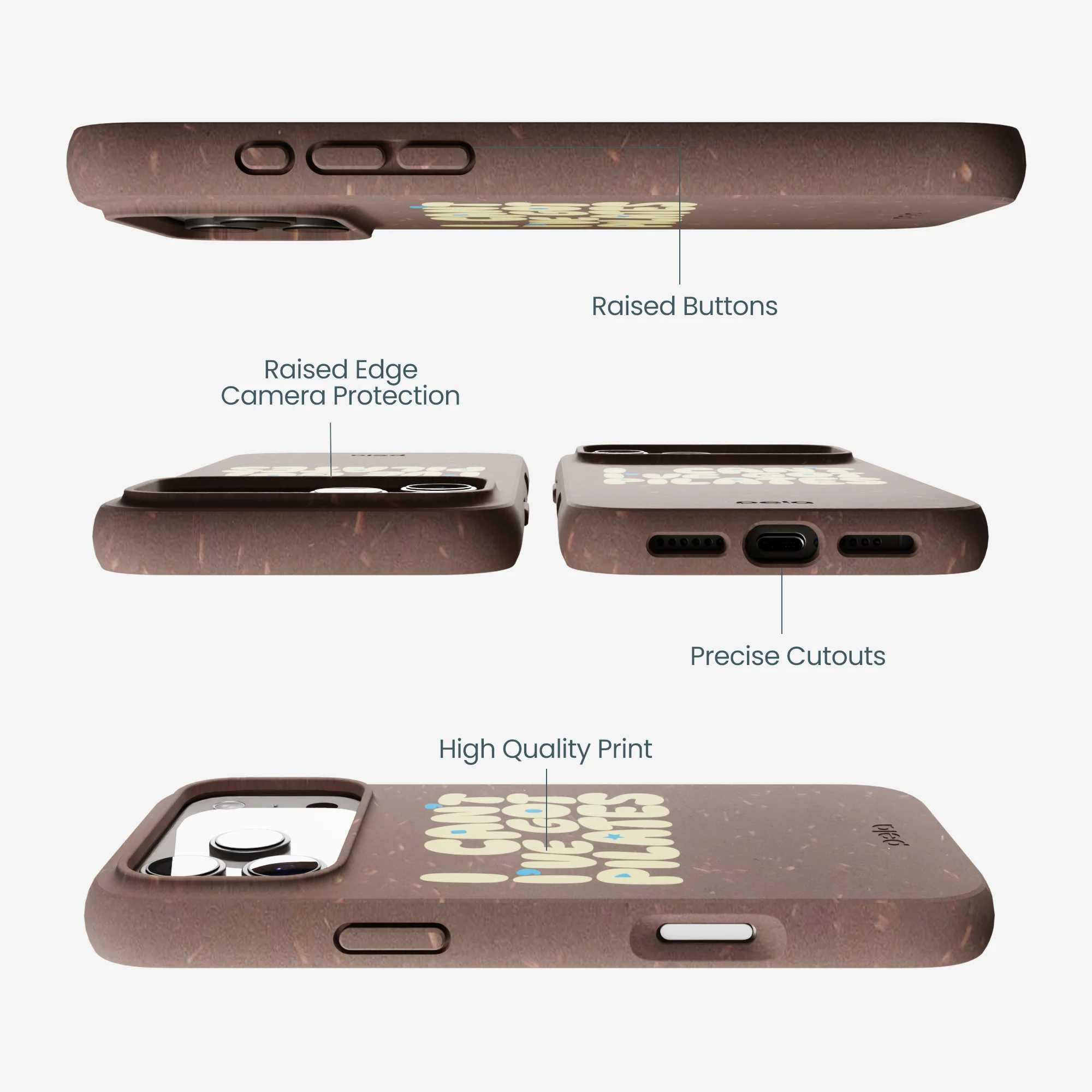 Chocolate Brown Ive got Pilates iPhone 17 Pro Max Case - Image 3
