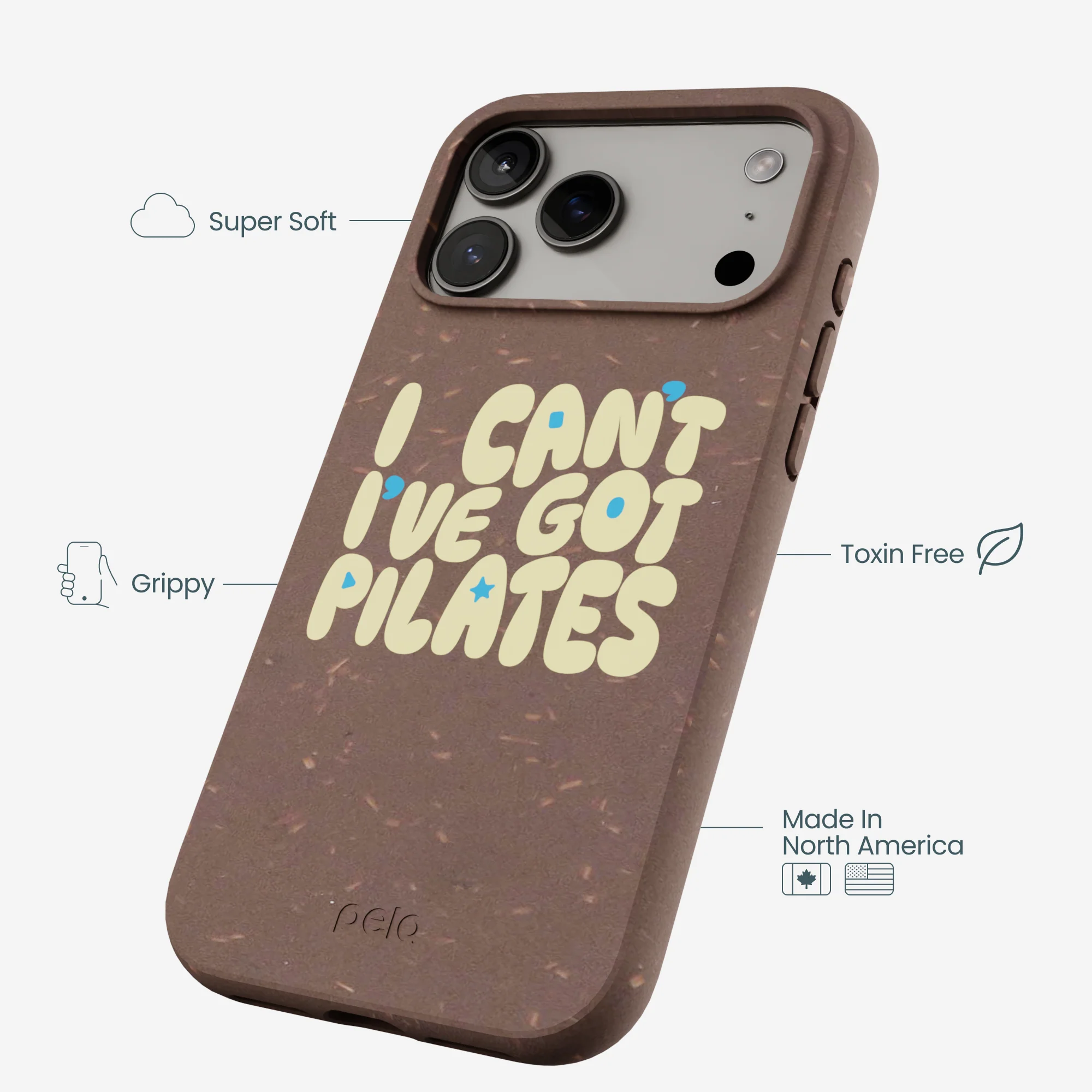 Chocolate Brown Ive got Pilates iPhone 17 Pro Max Case - Image 4