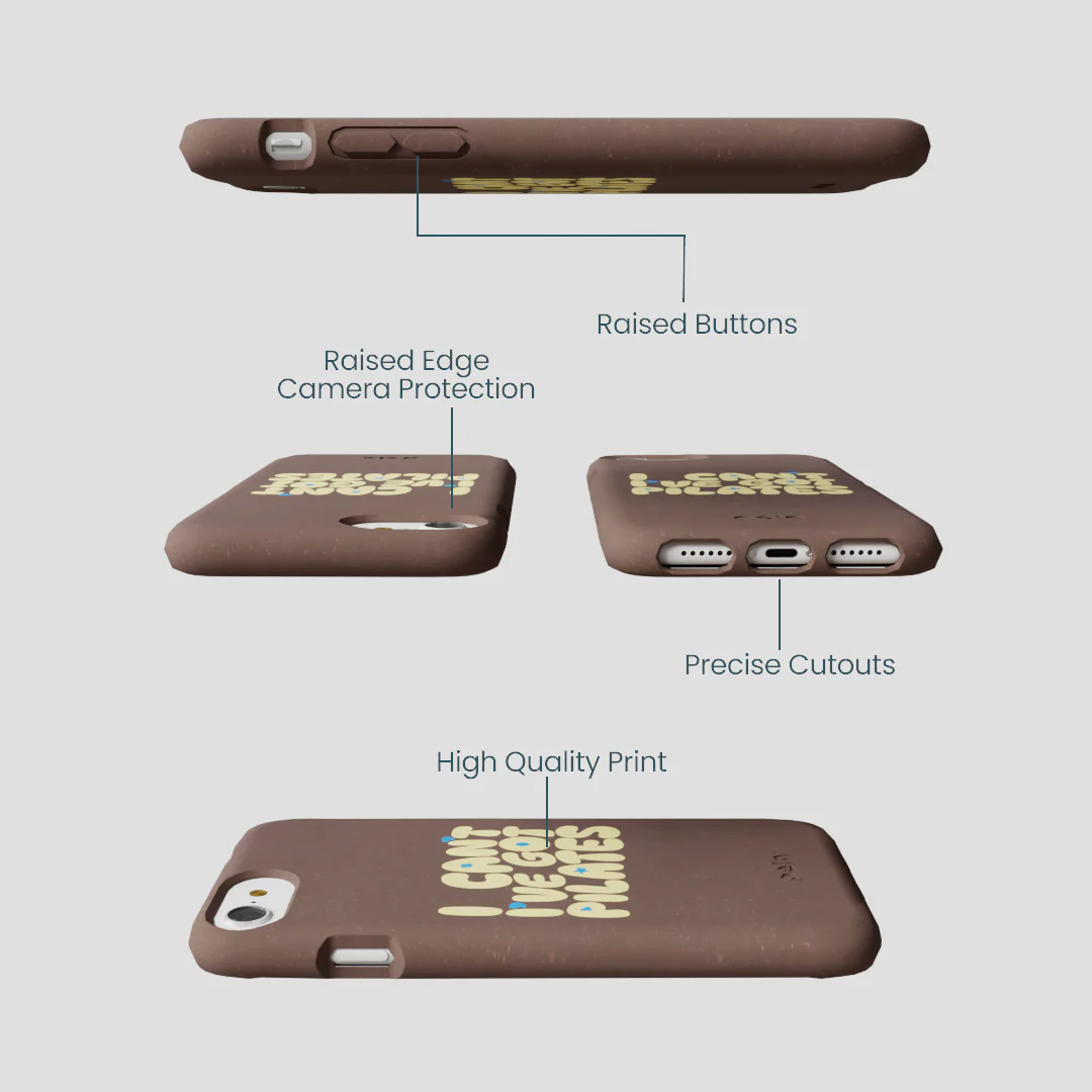 Chocolate Brown Ive got Pilates iPhone 6/6s/7/8/SE Case - Image 3