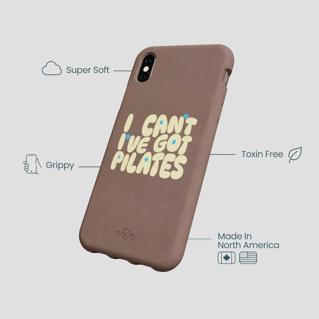 Chocolate Brown Ive got Pilates iPhone XR Case - Image 4