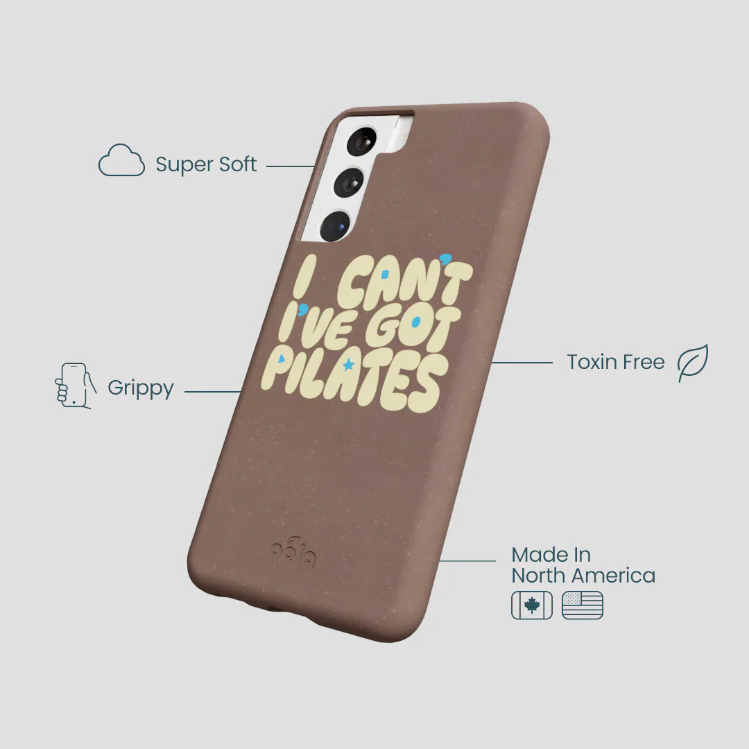 Chocolate Brown Ive got Pilates Samsung Galaxy S22 Case - Image 4