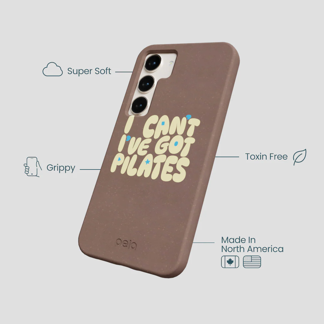 Chocolate Brown Ive got Pilates Samsung Galaxy S23 Case - Image 4