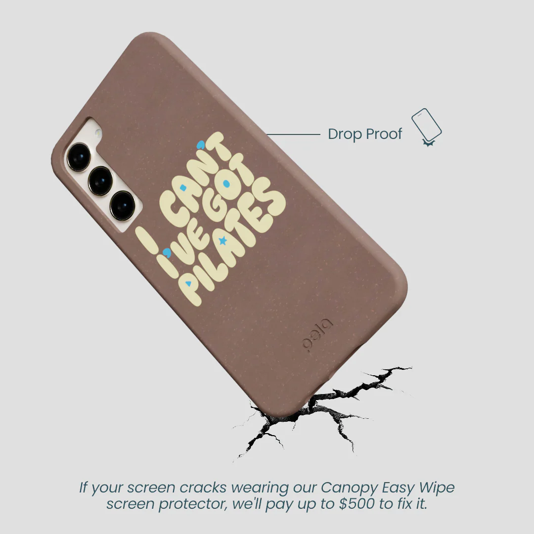 Chocolate Brown Ive got Pilates Samsung Galaxy S23+(Plus) Case - Image 5