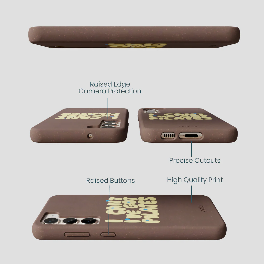 Chocolate Brown Ive got Pilates Samsung Galaxy S24+(Plus) Case - Image 3