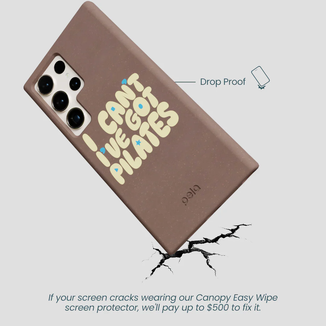 Chocolate Brown Ive got Pilates Samsung Galaxy S24 Ultra Case - Image 5