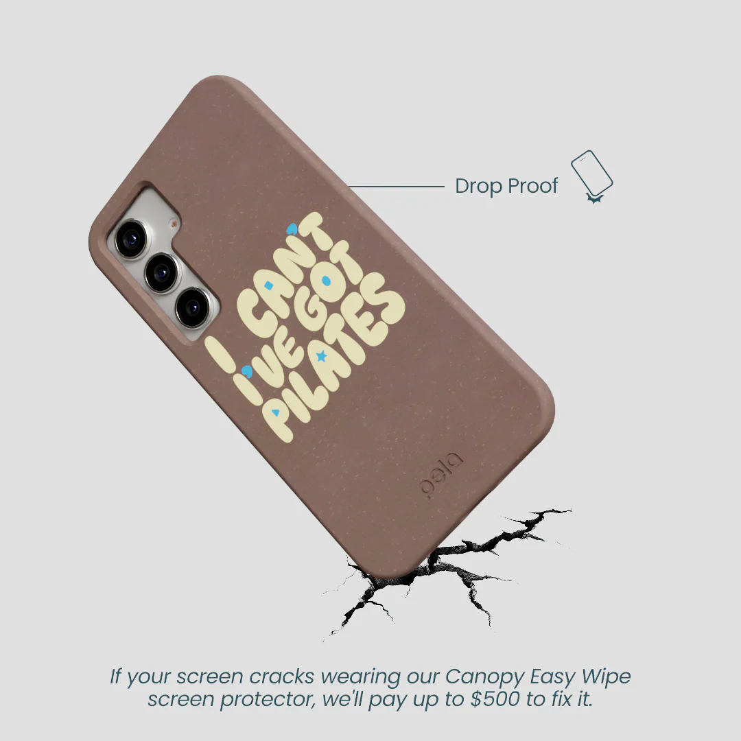 Chocolate Brown Ive got Pilates Samsung Galaxy S25 Case - Image 5