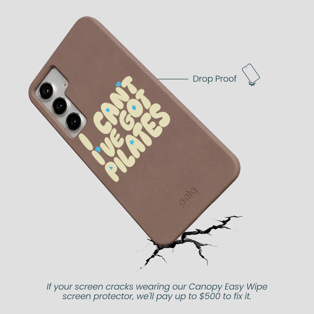 Chocolate Brown Ive got Pilates Samsung Galaxy S25+(Plus) Case - Image 5